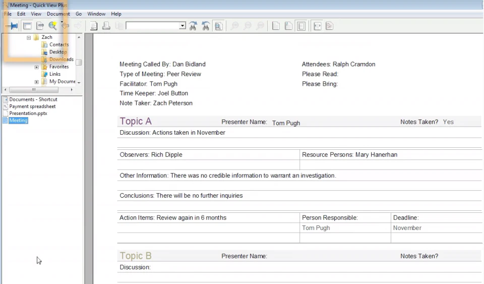 screenshot of Quick View Plus
